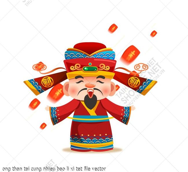 ong than tai cung nhieu bao li xi tet file vector